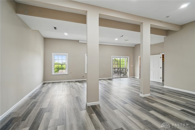 2337 Eastwind Dr, Beavercreek, OH 45434 - basement with healthy amount of natural light, wood finished floors, baseboards, and recessed lighting