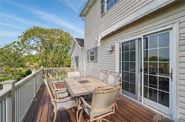 2337 Eastwind Dr, Beavercreek, OH 45434 - wooden deck with outdoor dining area