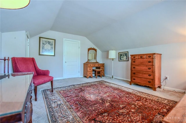 401 Hadley Ave, Dayton, OH 45419 - sitting room featuring carpet, lofted ceiling, and baseboards