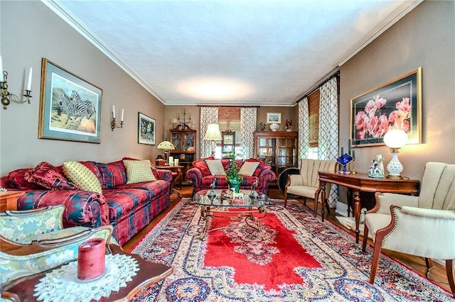 401 Hadley Ave, Dayton, OH 45419 - living area featuring wood finished floors and crown molding