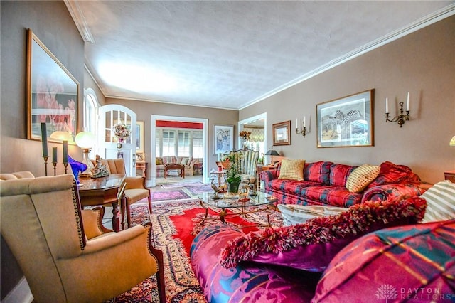 401 Hadley Ave, Dayton, OH 45419 - living room featuring crown molding