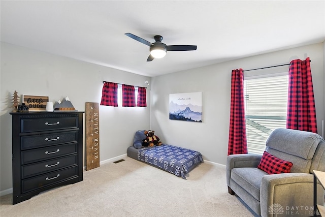 1535 Mulberry Ct, Turtlecreek Twp, OH 45036 - carpeted bedroom with baseboards and a ceiling fan