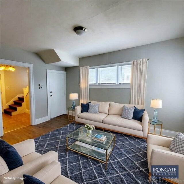 1271 Highland Ave, Dayton, OH 45410 - living room with stairs and wood finished floors