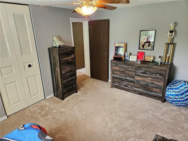 2547 Ryan Ct, Beavercreek, OH 45434 - carpeted bedroom with a closet and a ceiling fan