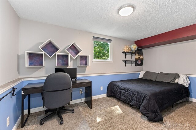 9300 Somerset Ct, Clearcreek Twp, OH 45458 - carpeted bedroom with a textured ceiling, an office area, and baseboards
