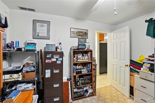 8590 Euphemia Castine Rd, Lewisburg, OH 45338 - office space featuring a ceiling fan and light tile patterned flooring