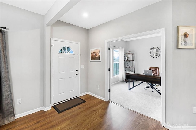 1691 Arden Bnd, Fairborn, OH 45324 - entrance foyer with dark wood-type flooring, healthy amount of natural light, and baseboards