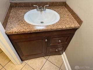 765 Clareridge Ln, Dayton, OH 45458 - bathroom featuring vanity, baseboards, and tile patterned flooring