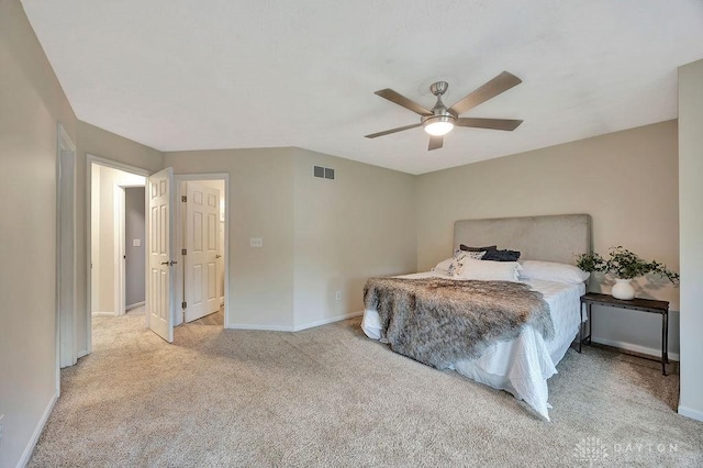 406 Forge Dr, Lebanon, OH 45036 - carpeted bedroom with baseboards and ceiling fan