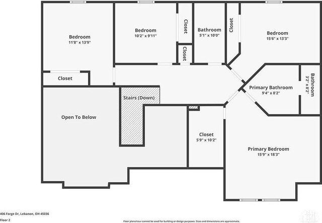 406 Forge Dr, Lebanon, OH 45036 - floor plan / room layout