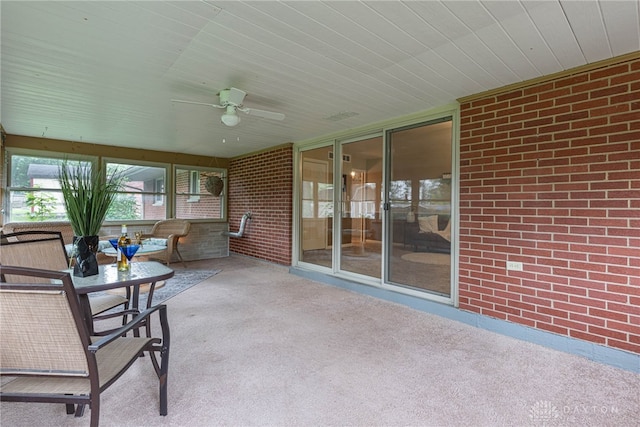 2444 Tennyson Dr, Bellbrook, OH 45305 - unfurnished sunroom featuring ceiling fan