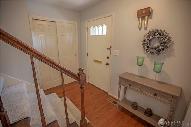 40 Nicholson Ct, Washington Twp, OH 45459 - foyer with stairs and wood finished floors