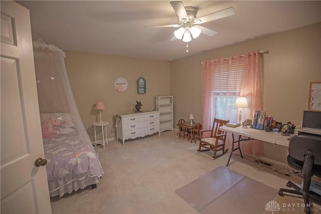 40 Nicholson Ct, Washington Twp, OH 45459 - bedroom with an office area, carpet floors, and ceiling fan