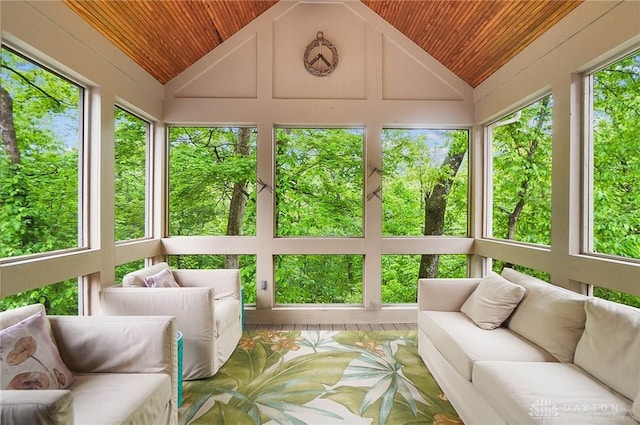 7721 Country Brook Ct, Springboro, OH 45066 - sunroom / solarium with wooden ceiling, an outdoor living space, and lofted ceiling