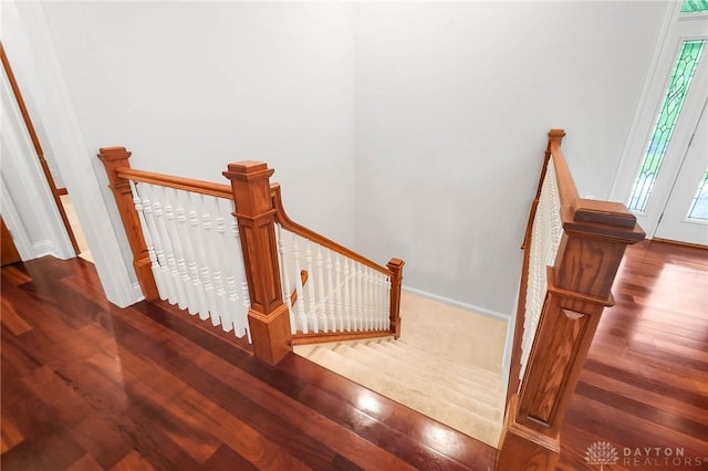 7721 Country Brook Ct, Springboro, OH 45066 - stairs with wood finished floors and baseboards