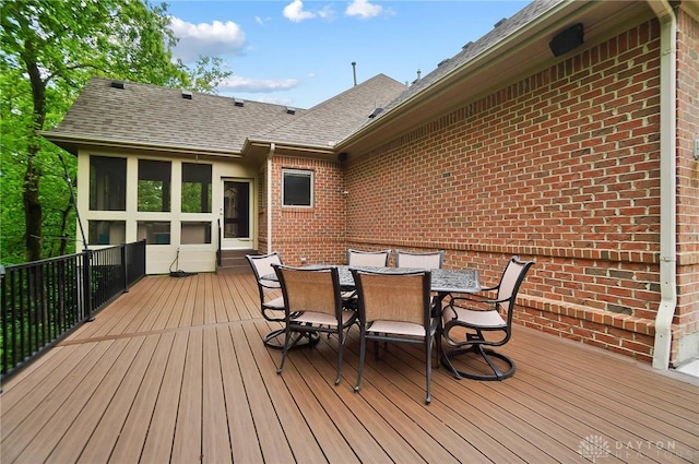 7721 Country Brook Ct, Springboro, OH 45066 - wooden deck featuring outdoor dining area