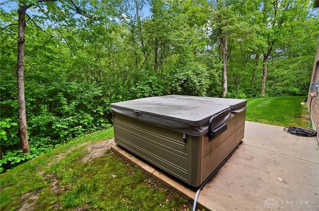 7721 Country Brook Ct, Springboro, OH 45066 - exterior view of a hot tub and a forest