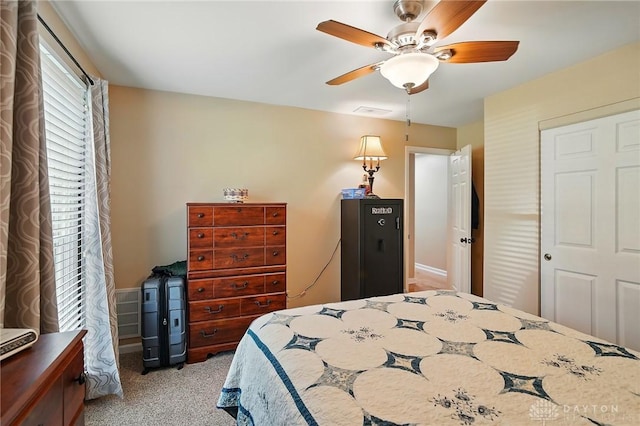 601 Tara Oaks Dr, Middletown, OH 45042 - bedroom with light colored carpet and a ceiling fan