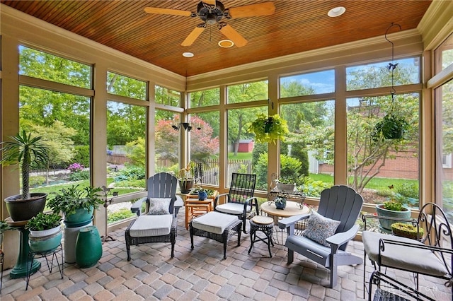 1129 Green Tree Rd, Centerville, OH 45429 - sunroom / solarium featuring a ceiling fan and plenty of natural light