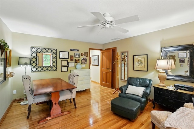 1129 Green Tree Rd, Centerville, OH 45429 - home office with wood finished floors, ceiling fan, and baseboards