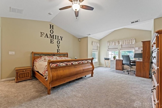 1422 Shawnee Run Dr, Maineville, OH 45039 - bedroom featuring vaulted ceiling, carpet, a desk, and baseboards