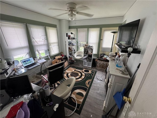 1606 W Grand Ave, Dayton, OH 45402 - office space with ceiling fan and wood finished floors