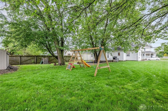 107 S High St, Arcanum, OH 45304 - view of yard featuring a playground