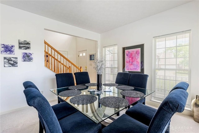 1233 Terrington Way, Miamisburg, OH 45342 - dining space featuring stairs and carpet floors