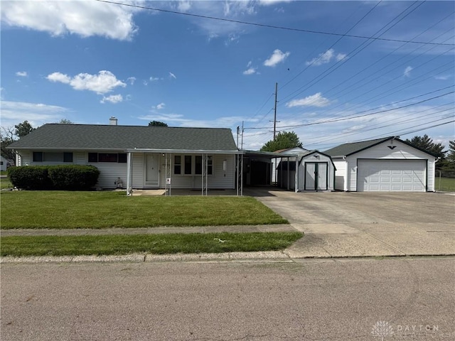 409 Skyview Dr, Vandalia, OH 45377 - single story home featuring a front yard, a carport, and a shingled roof