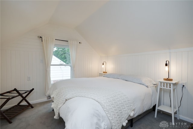 3227 Mirimar St, Dayton, OH 45409 - carpeted bedroom with vaulted ceiling and a decorative wall
