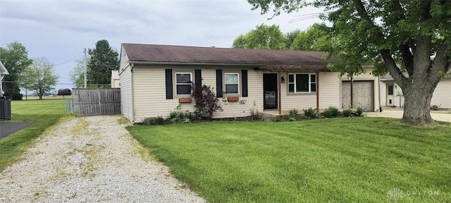 3941 Apache Trl, New Jasper Twp, OH 45335 - single story home with gravel driveway and central AC unit