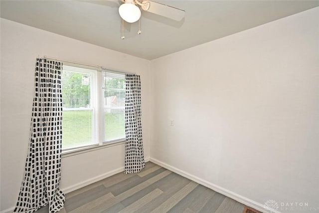 932 Crestmore Ave, Dayton, OH 45402 - spare room with wood finished floors, baseboards, and ceiling fan