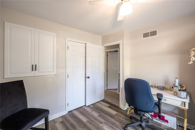 2155 Shenandoah Dr, Troy, OH 45373 - office featuring wood finished floors, baseboards, and ceiling fan