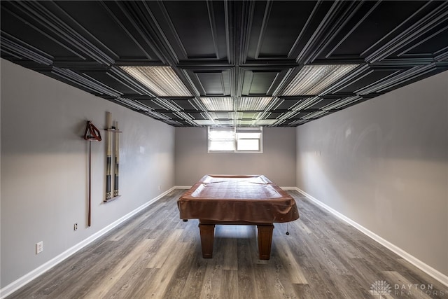 2155 Shenandoah Dr, Troy, OH 45373 - playroom with pool table, wood finished floors, baseboards, and an ornate ceiling