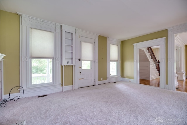 5894 Hamilton Lebanon Rd, Monroe, OH 45044 - carpeted foyer entrance featuring stairway and baseboards