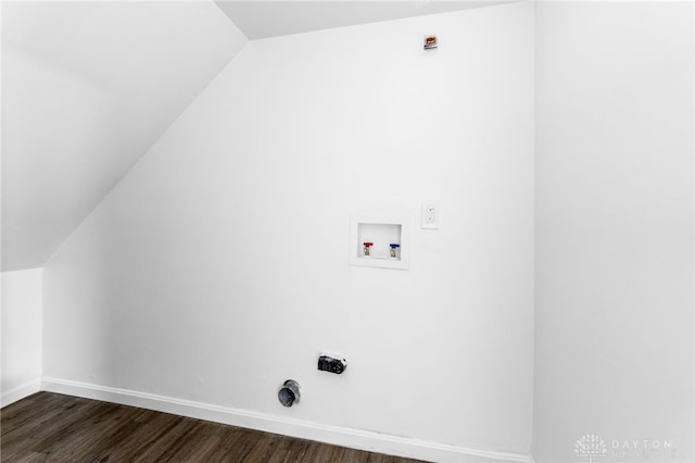 4513 Silver Oak St, Dayton, OH 45424 - washroom with hookup for a washing machine, dark wood-style flooring, baseboards, and electric dryer hookup