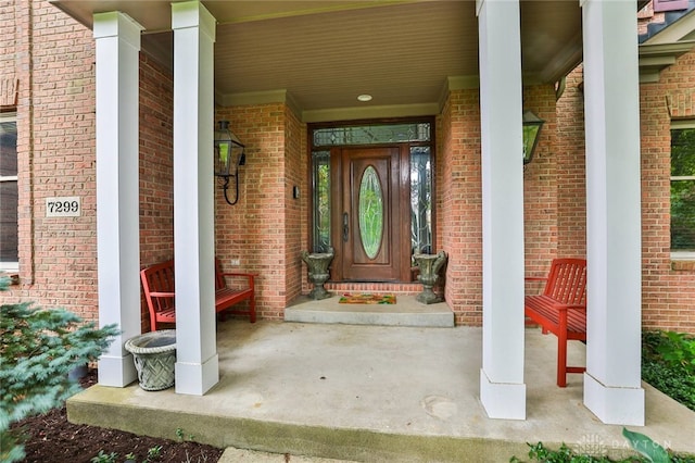 7299 Country Club Ln, West Chester, OH 45069 - entrance to property featuring a porch and brick siding