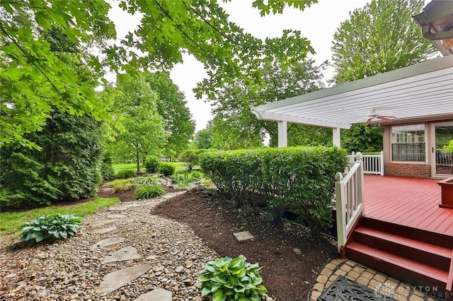 7299 Country Club Ln, West Chester, OH 45069 - view of yard with a pergola and a deck