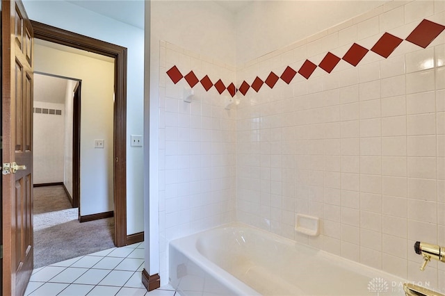 7299 Country Club Ln, West Chester, OH 45069 - bathroom with baseboards, shower / bathtub combination, and tile patterned flooring