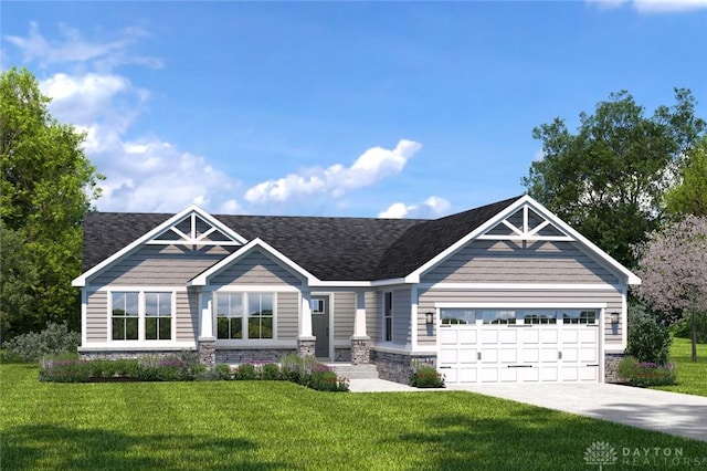 1065 Brooke Ln, Xenia, OH 45385 - craftsman-style house with a front yard, a garage, and driveway