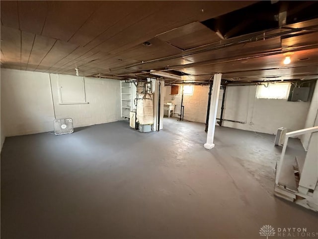 1805 Fauver Ave, Dayton, OH 45420 - basement with a sink, water heater, and electric panel