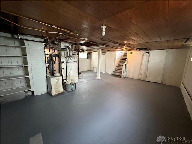 1805 Fauver Ave, Dayton, OH 45420 - unfinished below grade area with stairway and wooden ceiling