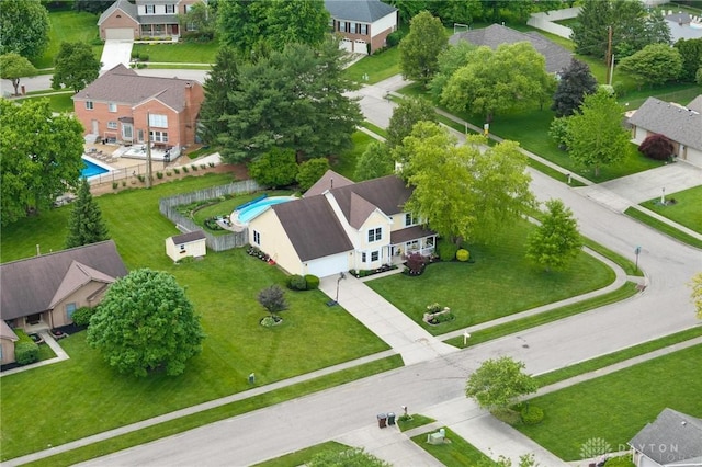 2866 Fence Stone Ct, Dayton, OH 45458 - aerial perspective of suburban area with a pool area