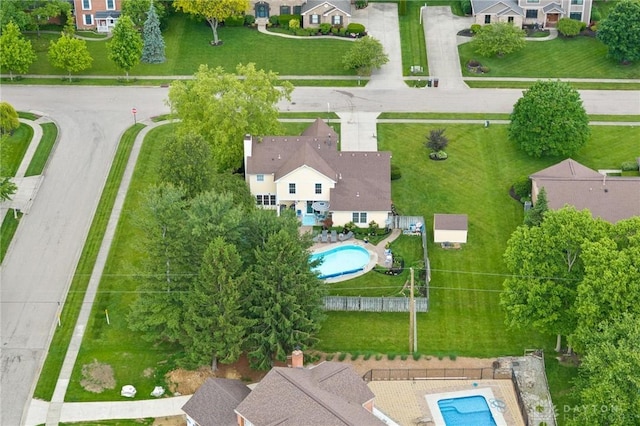 2866 Fence Stone Ct, Dayton, OH 45458 - aerial perspective of suburban area featuring a pool area