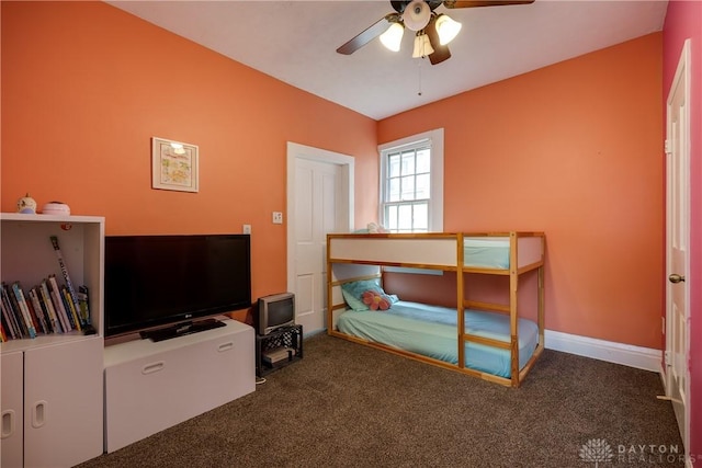 397 Chapman St, Waynesville, OH 45068 - bedroom featuring carpet flooring, baseboards, and a ceiling fan