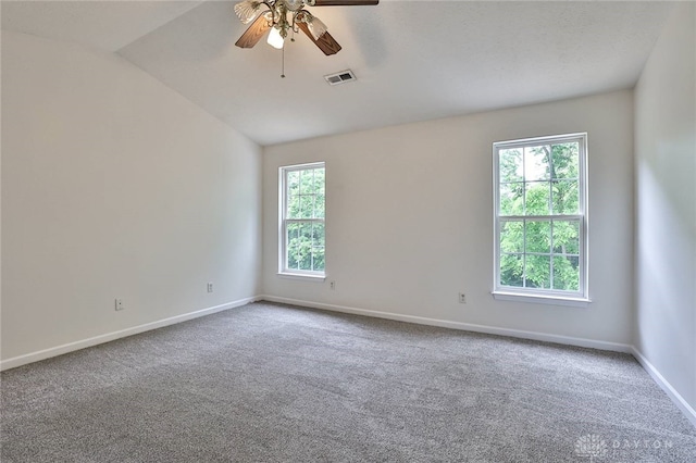 510 Delaware Xing, Trenton, OH 45067 - carpeted empty room with a ceiling fan, lofted ceiling, and baseboards