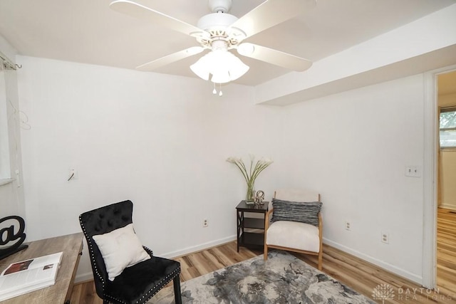 720 Boylston St, Middletown, OH 45044 - sitting room with wood finished floors, a ceiling fan, and baseboards