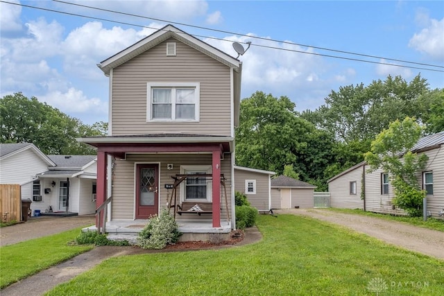 291 S W St, Xenia, OH 45385 - view of front of house with covered porch and dirt driveway