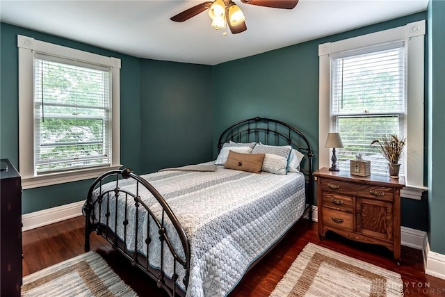 206 Wright Ave, Lebanon, OH 45036 - bedroom featuring wood finished floors, baseboards, and ceiling fan