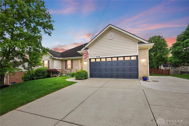 3835 Polo Trace Ct, Bellbrook, OH 45305 - ranch-style house featuring concrete driveway, brick siding, and an attached garage